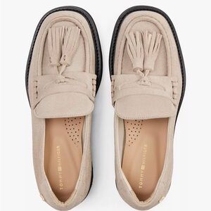 Tommy Hilfiger Beige Suede Tassel Loafers